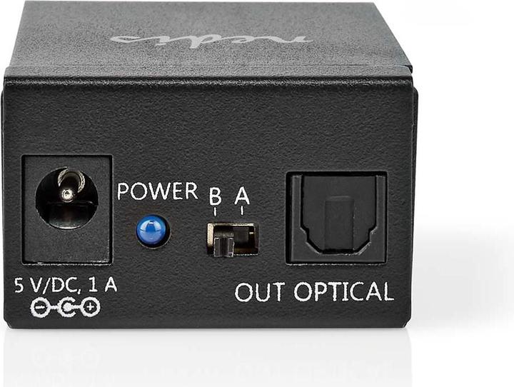 Produktbild Nedis Digital-Audio-Switch | 2-Weg | Anschlüsse – Eingang: DC Power / 2x TosLink | Anschlüsse – Ausg