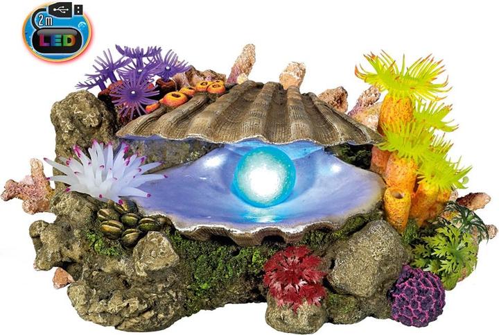 Produktbild Nobby Aqua Ornaments MUSCHEL mit Pflanzen mit LED (Dekoration, sonstige Gegenstände)