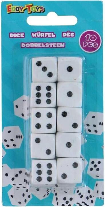 Actual product image Eddy Toys Dices white 10pcs ABS