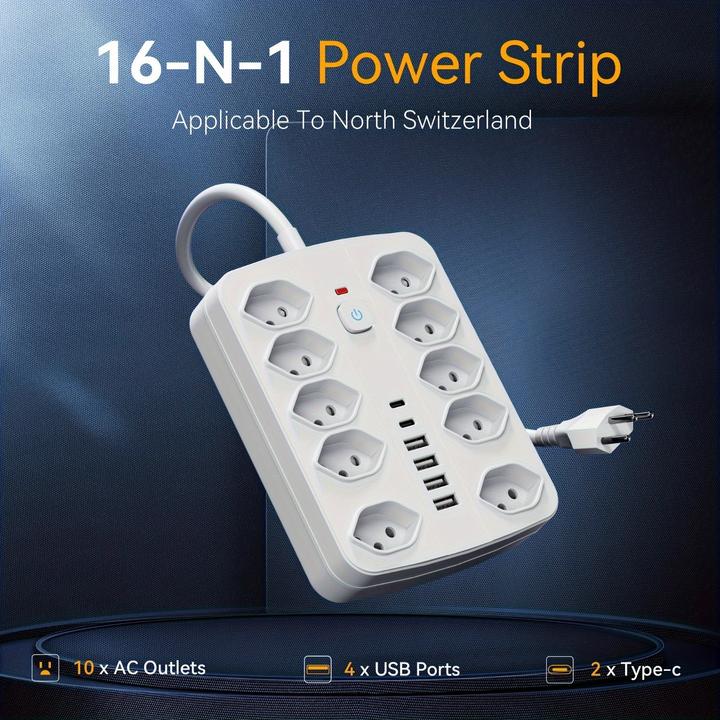 Image du produit PhoneLook 16-in-1 Steckdosenleiste (16 x, USB, Type 13, 3 m)