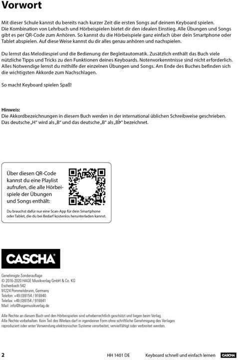 Actual product image Keyboard - Schnell und einfach lernen + CD (German, Helmut Hage, 2016)