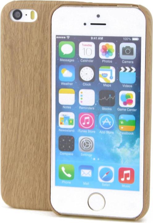 Actual product image König Design Apple iPhone 5 / 5s / SE TPU Mobile Sleeve Wood Optics Protection Case Bamboo Cover New (Apple iPhone 5)