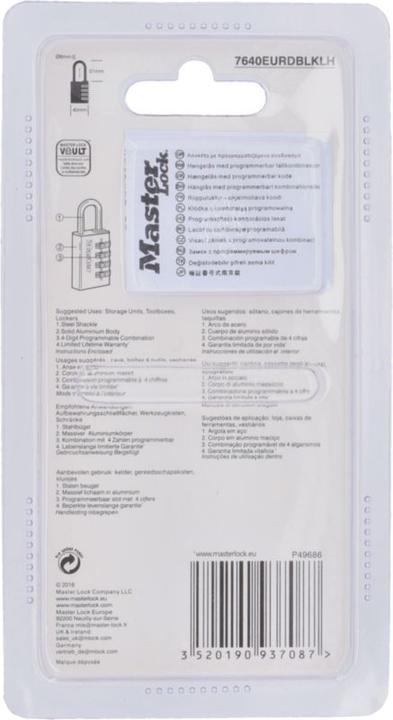 Actual product image Master Lock combination lock