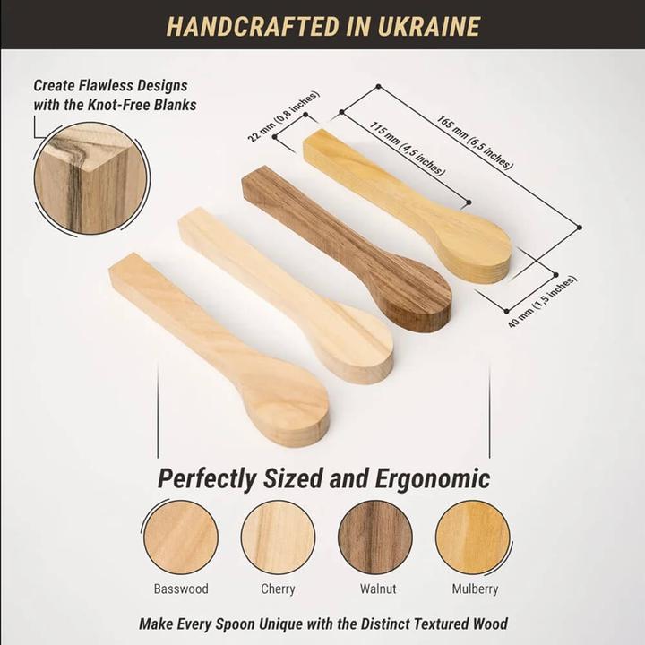 Actual product image Beaver Craft BeaverCraft Spoon Carving Blanks Kit, 4pcs