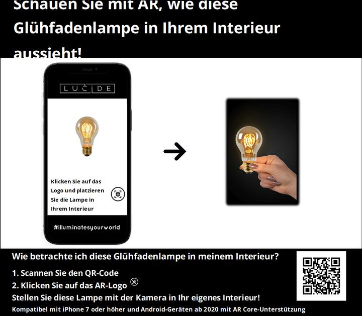 Produktbild Lucide Amber (E27, 4900 W, 380 lm, 1 x, G)