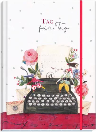 Produktbild Notizb.A5 liniert Tag f.Tag - Schreibmaschine (A5, Liniert, Harter Einband)