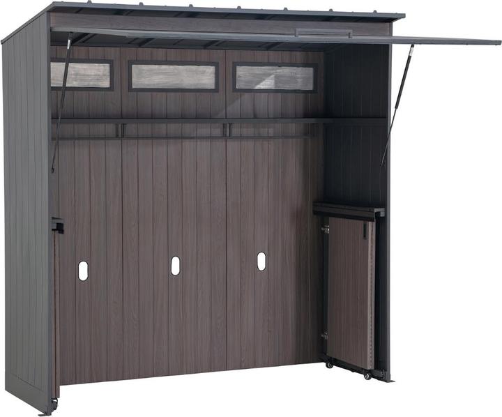 Image du produit Ventaris Outdoor-Küche Gartenhaus 220 cm x 94 cm x 226 cm mit Einrichtung Anthrazit