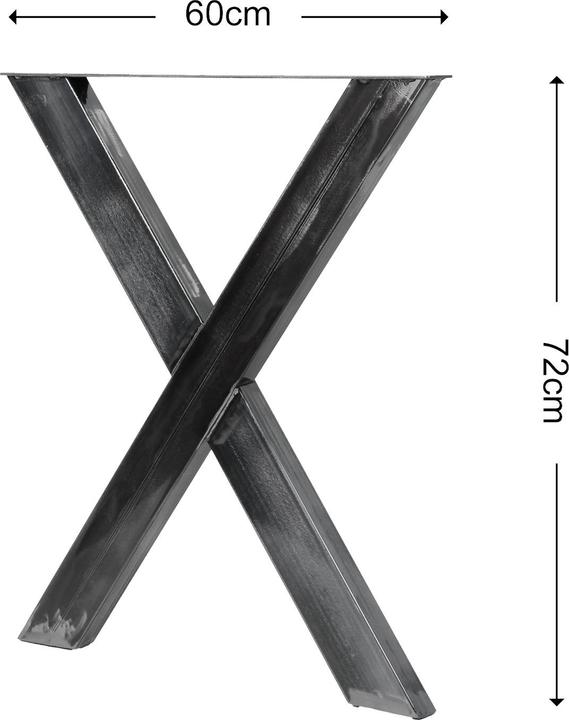Actual product image Wiltec Table legs set X-profile 72x60cm lacquered steel table runners Table frame