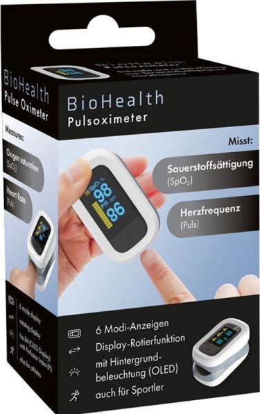 Actual product image Bio Health Pulsoximeter mit Perfusions-Index (PI)