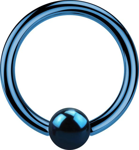 Produktbild Star Piercing Micro Ball Closure Ring dunkelblau (ohne Messing, Chirurgenstahl 316L)
