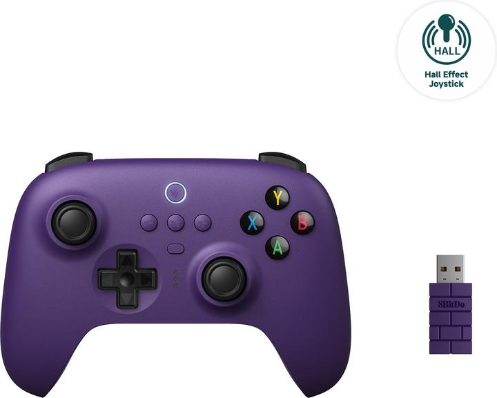 Actual product image 8bitdo Ultimate Wireless Controller - Hall Edition -langaton peliohjain, purppura, PC / Android / (Android, Windows)