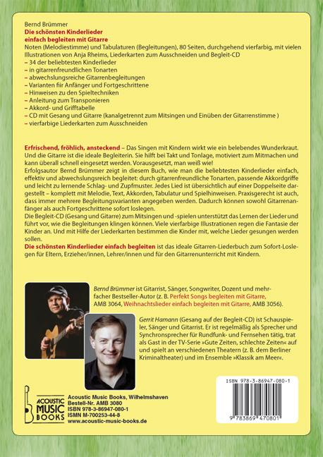 Produktbild Die schönsten Kinderlieder einfach begleiten mit Gitarre (Deutsch, Bernd Brümmer, Gerrit Hamann, Anja Rheims, 2010)