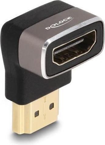 Produktbild Delock HDMI Adapter Stecker zu Buchse 90° oben gewinkelt 8K 60 Hz grau Metall (HDMI, 3.01 cm)
