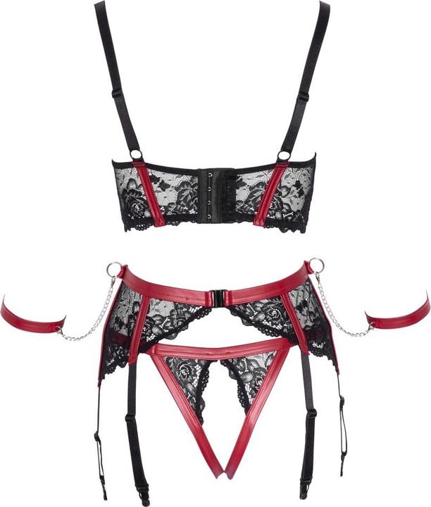 Actual product image Cottelli Collection Shelf Bra Set black/red L (L)