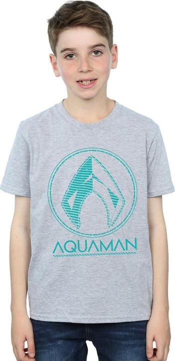 Actual product image Boys Aquaman Aqua Logo T-Shirt (140, 146)