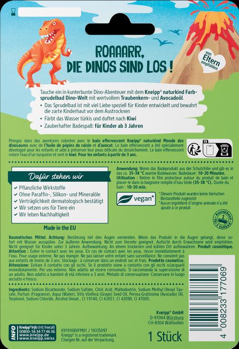Energy Label Kneipp naturkind Bain effervescent Monde des dinosaures (Bubble bath)