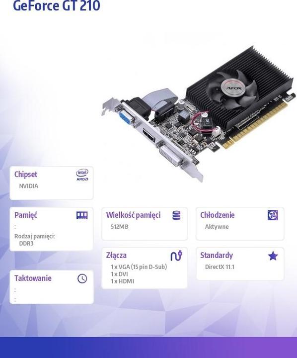 Actual product image AFOX GeForce GT210 (0.51 GB)