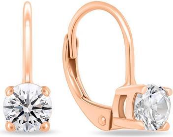 Produktbild Brilio Silver - Minimalist gold-plated earrings with zircons EA914R