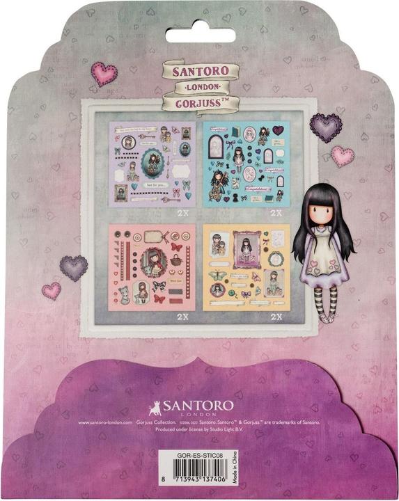Actual product image Studio Light | Gorjuss Sticker Sheets 4x2 Designs
