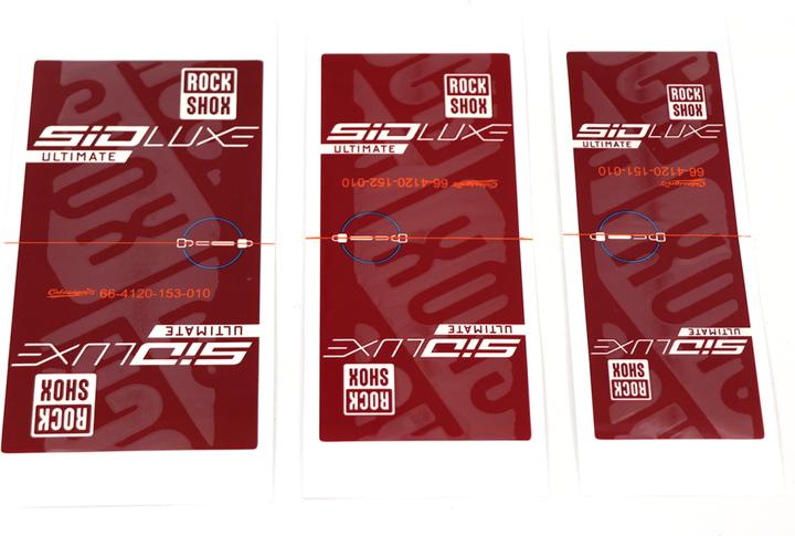 RockShox Rear Shock Decal Kit, SIDLuxe 2020+/A+ electric red