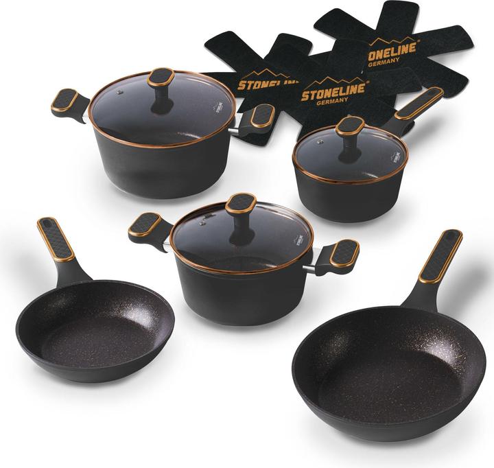 Actual product image Stoneline Cookware Set, Forged, With Pan Protections, 11pcs, Rose Gold (24 cm, Pot, Aluminium)