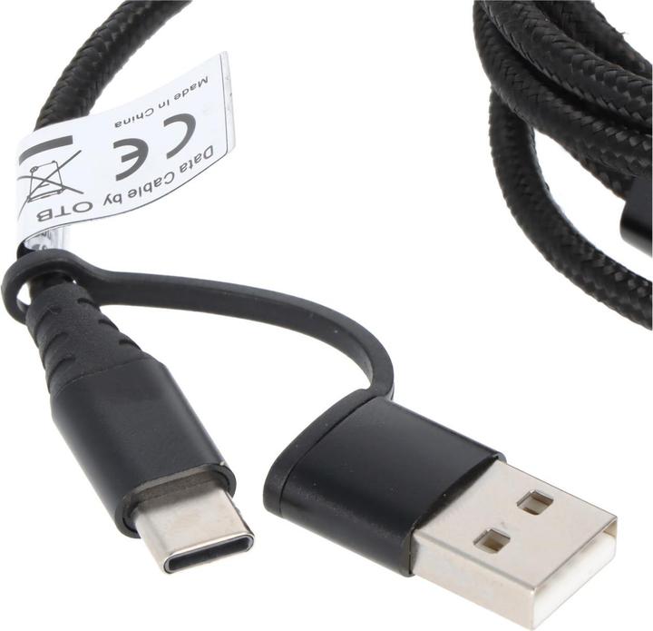 Actual product image AccuCell USB charging cable 3in1 with Lightning, micro USB and USB-C connection (1 m, USB 2.0)
