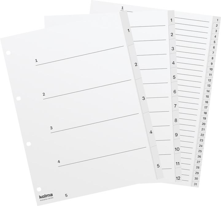 Produktbild Kolma Register A4 strong 1-31 31-teilig weiss