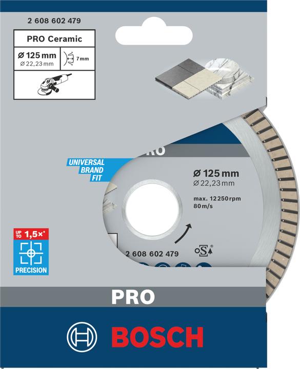 Produktbild Bosch Professional Zubehör PRO Ceramic Diamanttrennscheibe, 125 x 22,23 mm