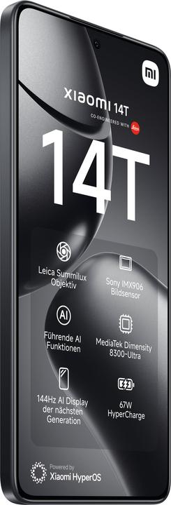 Image du produit Xiaomi 14T (256 Go, Noir Titan, 6.60", Double SIM, 50 Mpx, 5G)