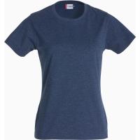 Clique Damen T-Shirt Classic-T 029361, Baumwolle, blau meliert, Grösse S (S)