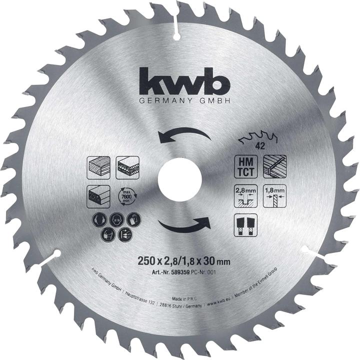 Image du produit kwb 589359 Lame de scie circulaire 250 x 30 mm 1 pce