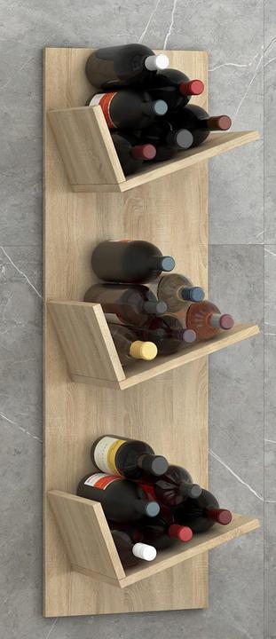 Image du produit VCM Casier à vin mural en bois pour bouteilles Vinosi (33 x 26 x 106 cm, 18 Fl.)