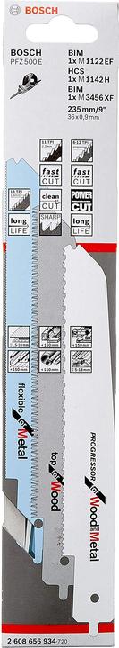 Actual product image Bosch Professional Zubehör Jigsaw blade set for Bosch multi-saw PFZ 500 E, 3 pcs.