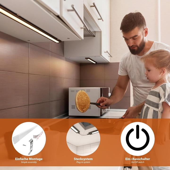 Actual product image Ledscom.de 2er Set LED Unterbauleuchten mit Touch-Dimmer (655 lm)