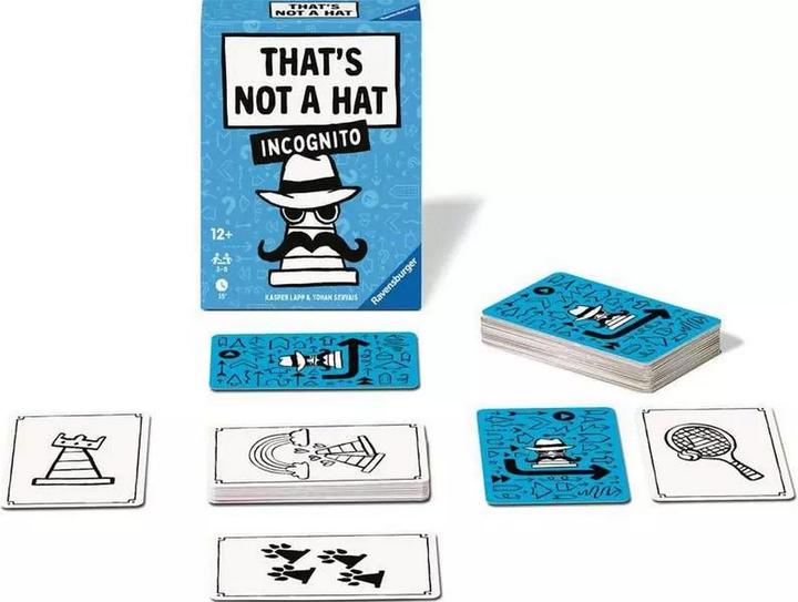Label énergétique Ravensburger 24685 That's not a hat - Incognito - Jeu de cartes pour 3-8 personnes (Allemand, Italien, Néerlandais, Français)