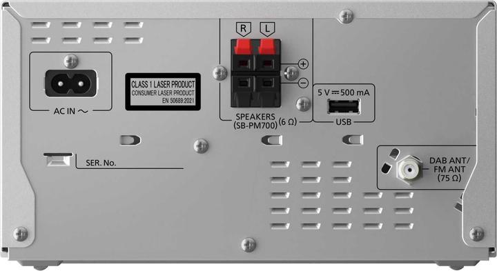 Actual product image Panasonic Hifi DAB+ 2x80W PM704 Silver (Bluetooth, CD player, 2x 40 W)