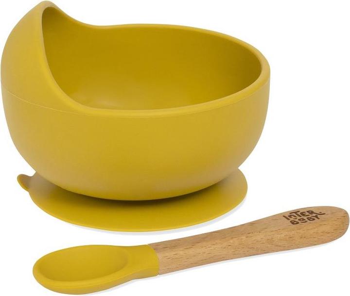Image du produit Interbaby Bol Avec Ventouse + Cuillère En Silicone - Terre Ocre