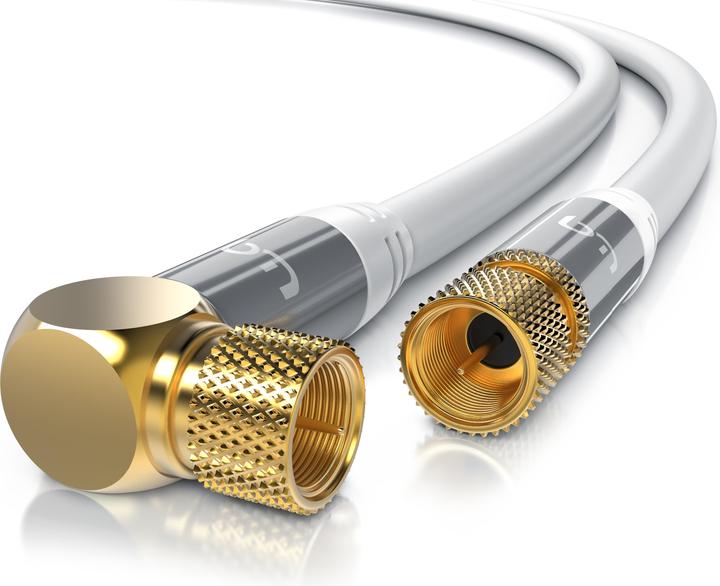 Primewire SAT Kabel HDTV 90° gewinkelt - Premium SAT Koaxialkabel - TV Radio DVB-T DVB-C - 4 Fach Schirmung (135 dB, SAT Kabel)