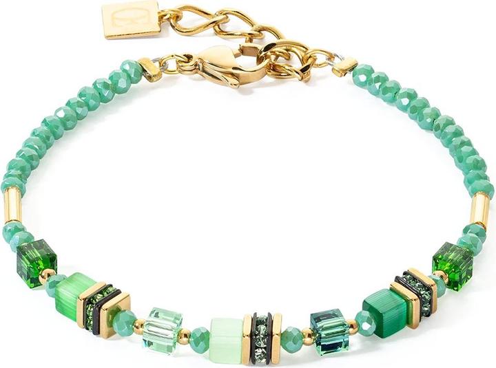 Coeur de Lion Mini Cubes Armband (21 cm, Edelstahl, Glas)