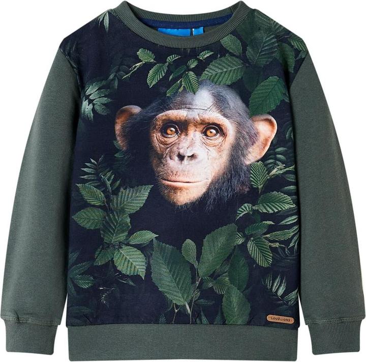 Actual product image VidaXL Children's sweatshirt dark khaki 92,Material: 92 % cotton (92)