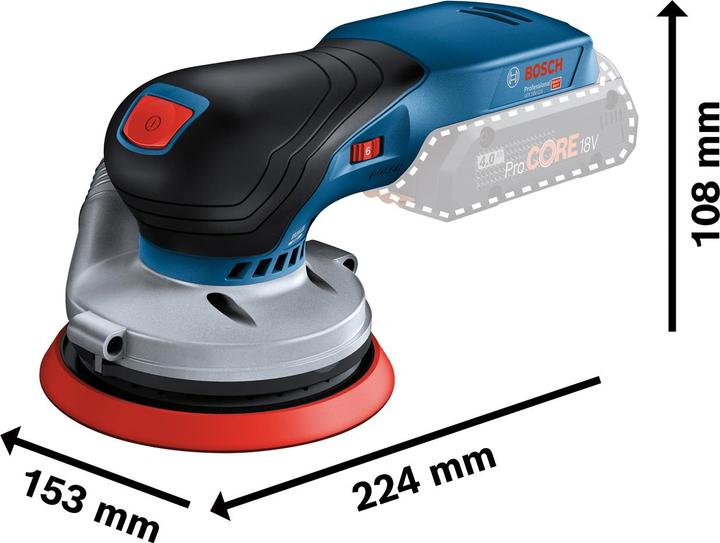 Bosch GEX 18V-125 Exzenterschleifer, Schleifblatt, Staubbeutel, L-BOXX 136