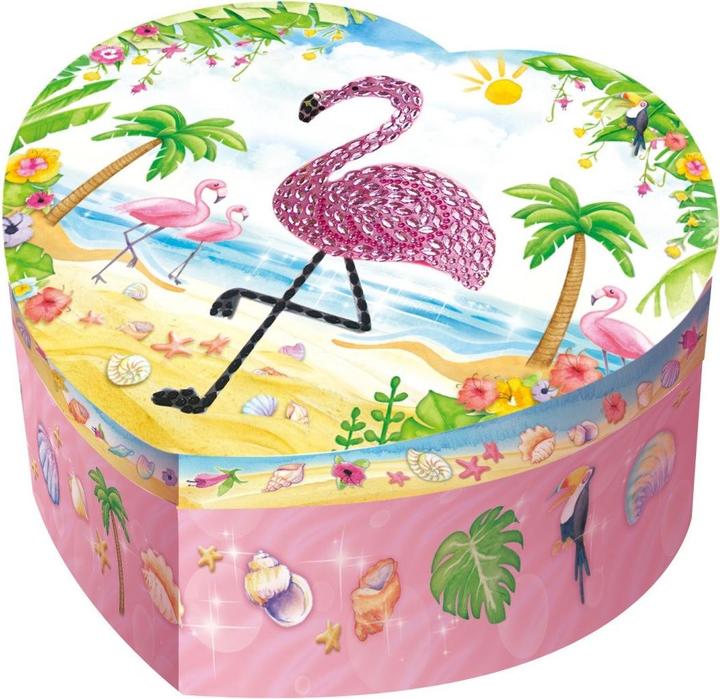 Pulio Pecoware Heart Shaped Music Box - Flamingo