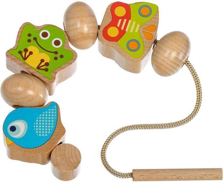 Produktbild Activity Board Holz Schnürung Perlen Kinder Spielzeug - Natur