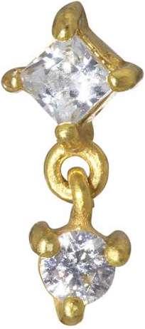 Actual product image Bijouteria Dermal-Anchor tops (Surgical steel 316L, PVD coating (gold coloured), Crystal)