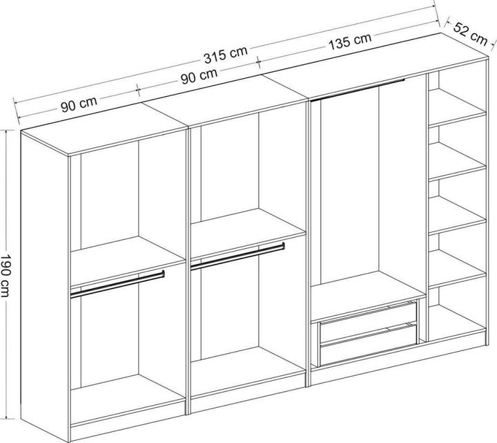 Immagine prodotto Hanah Home Kaley (315 x 52 x 210 cm)