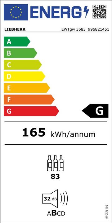 Label énergétique Liebherr Armoire de mise en température des vins encastrable