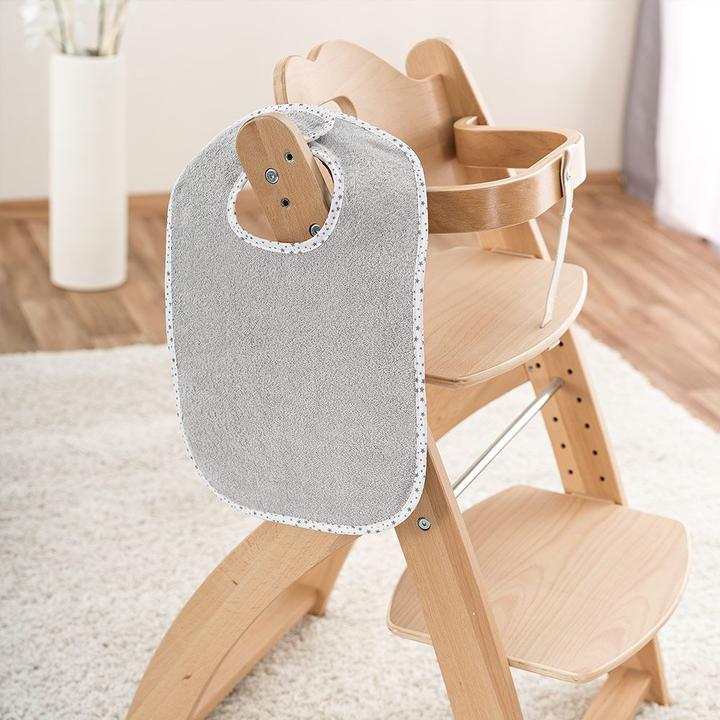 Actual product image Bib set of 2 giant bibs with press studs - Grey Light grey