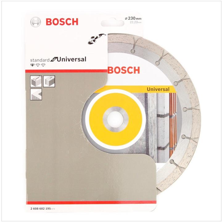 Produktbild Bosch Professional Bosch Standard Universal Diamant Trennscheibe 230 mm 2 Stk. ( 2x 2608615065 ) Beton Aufnahme 22,23 m