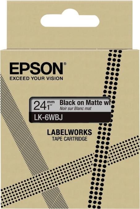 Epson Matte White/Black 24mm LK-6WBJ (2.40 cm, White)