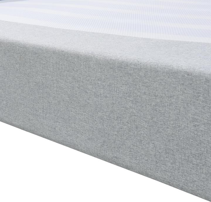 Actual product image En.Casa Double bed Lilla with mattress textile 180x200 cm light grey (180 x 200 cm)
